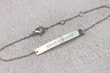 Load image into Gallery viewer, Personalised Bracelet - Date in Roman Numerals Stainless Steel
