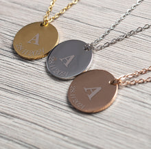 Load image into Gallery viewer, Personalised jewellery - necklace with initial an date, bridesmaid gift, present for her, mothers day gift, birthday present
