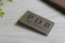 Load image into Gallery viewer, Personalised Money Clip Engraved with Initials and Wedding Role - Groomsman Usher Best Man Father of the Bride
