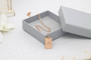 Personalised Necklace Engraved With Initial- Bridemaid Gift, Engraved Jewellery, Mother&#39;s Day Gift, Gift Box
