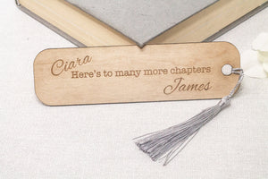 Personalised Bookmark With Tassels - Engraved Gift for Partner, Booklover, Boyfriend, Girlfriend