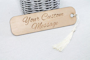 Personalised Wooden Bookmark Custom Message - Engraved Gift for Partner, Booklover, Boyfriend, Girlfriend