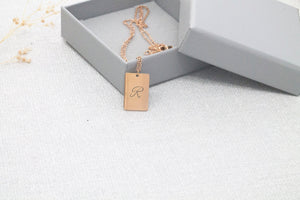 Personalised Necklace Engraved With Initial- Bridemaid Gift, Engraved Jewellery, Mother&#39;s Day Gift, Gift Box