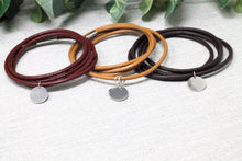 Load image into Gallery viewer, Personalised Leather Wrap Bracelet With Date in Roman Numerals - Add Multiple Tags, Bridesmaid Gift, Valentine&#39;s Present, Mother&#39;s Day
