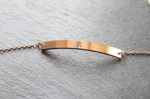Personalised Bracelet Initial Engraved -  Gift for her, Bridemaid Present. Birthday Gift Idea