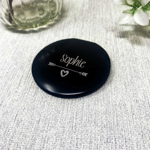 Engraved Custom Name Compact Mirror - personalised gift, wedding compact mirror, beauty and makeup