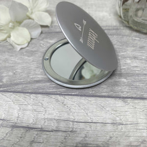 Engraved Custom Name Compact Mirror - personalised gift, wedding compact mirror, beauty and makeup
