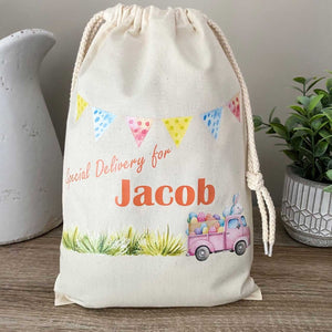 Personalised Easter Bag - Special Delivery Canvas Stuff Bag - Easter Egg Hunt - Kids Easter Gift