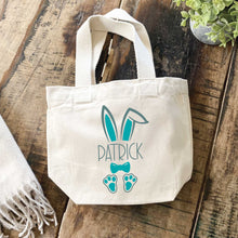 Load image into Gallery viewer, Personalised Easter Bag - Canvas Tote Easter Treats - Egg Hunt Custom Name - Pink or Blue
