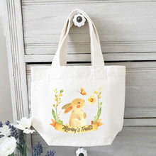 Load image into Gallery viewer, Personalised Easter Bunny Rabbit Bag - Canvas Tote for Easter Treats - Egg Hunt Custom Name
