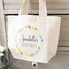 Load image into Gallery viewer, Personalised Easter Treat Gift Bag - Canvas Tote Easter Treats - Egg Hunt Custom Name
