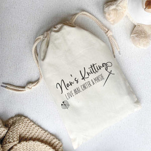 Personalised Gift for Nan - Knitting Bag with names - Mothers Day Birthday Christmas Gift