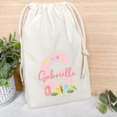 Personalised Easter Bag - Gift Bag for Easter Treats - Custom Name Bag - Easter Bunny