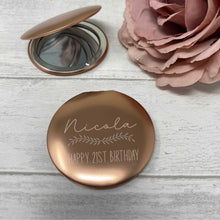 Load image into Gallery viewer, Personalised Compact Mirror 21st Birthday Present
