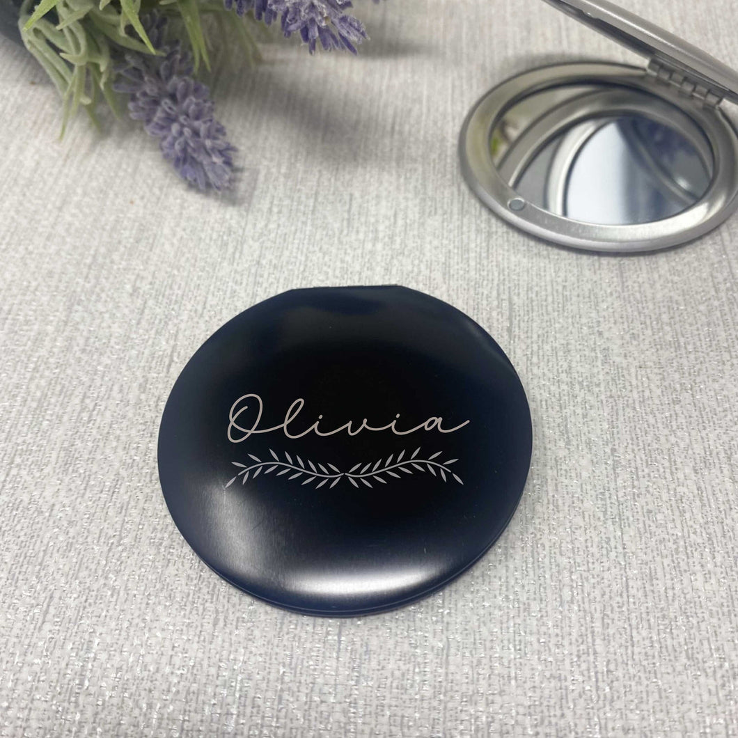 Personalised Compact Mirror With Name Engraved