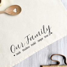 Load image into Gallery viewer, Our Family Personalised Tea Towel - Custom Gift for Housewarming Mothers Day - Gift from Kids
