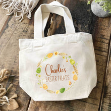 Load image into Gallery viewer, Easter Treat Canvas Tote Bag - Personalised Easter Egg Hunt Custom Name
