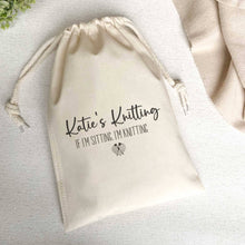 Load image into Gallery viewer, Personalised Knitting Project Storage  - Canvas Craft Organiser Bag
