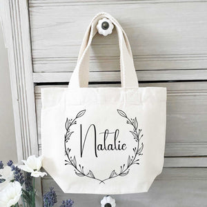 Personalised Canvas Tote Handle Bag - Name bag - Lunch Bag - Bridesmaid Proposal Thank you gift