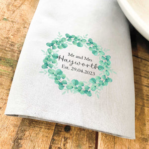 Personalised Couples Wedding Gift Tea Towel - Housewarming Wedding Anniversary New Home Gift