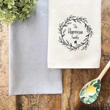 Load image into Gallery viewer, New Home Gift Tea Towel - Personalised Family Name Housewarming Present for family
