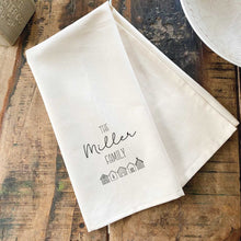 Load image into Gallery viewer, Personalised Tea Towel - Housewarming Family Gift - Organic Cotton Tea Towel
